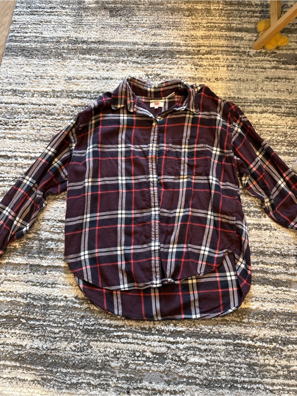 Levi's Women's Burgundy Plaid Button-Down Shirt